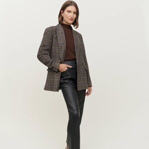 Reformation Brown Plaid Winston Blazer
